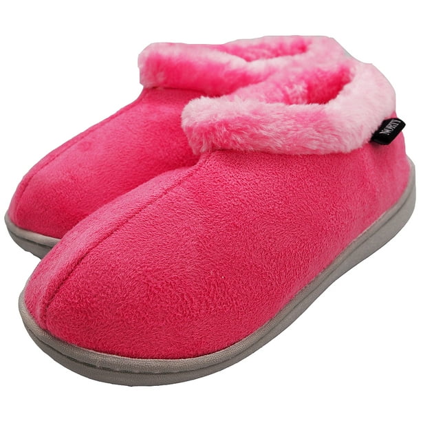 Womens Ladies Full Slippers Pink Memory Foam Warm Slip On Sleepers 3 to 9